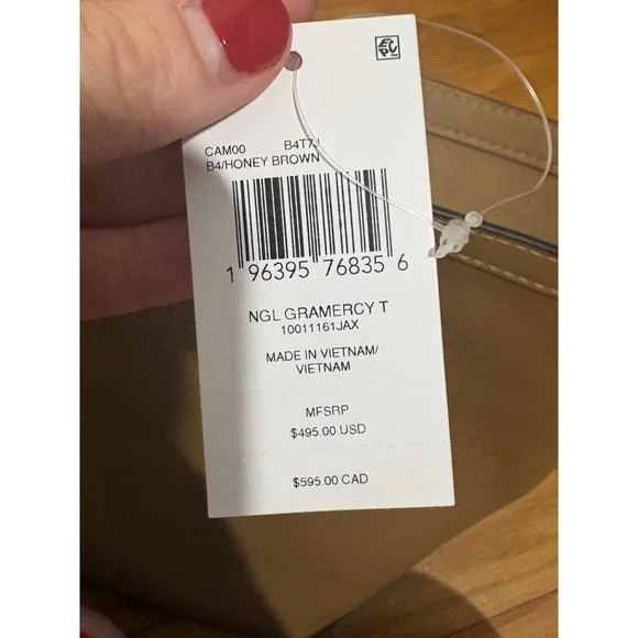 Coach Gramercy Tote Bag in Tan Honey Brown Smooth Natural Grain Leather - Picture 5 of 6